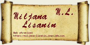 Miljana Lišanin vizit kartica